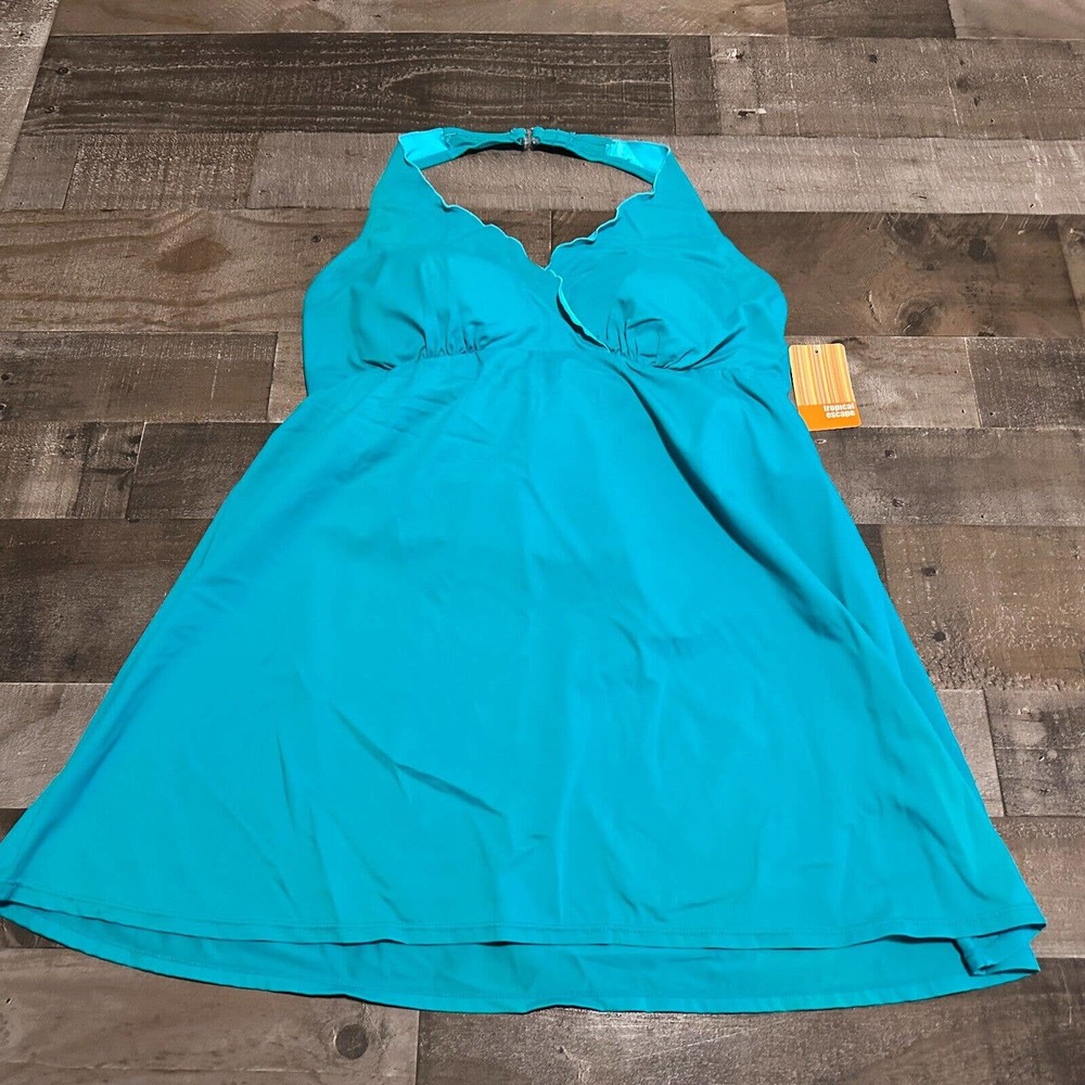 NEW TROPICAL ONE PIECE TIER Lake Blue SWIMSUIT PLUS SIZE 18W